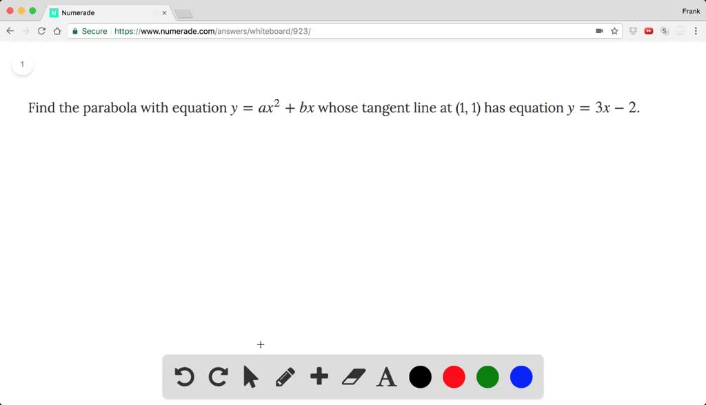 Solved Find The Parabola With Equation Y Ax 2