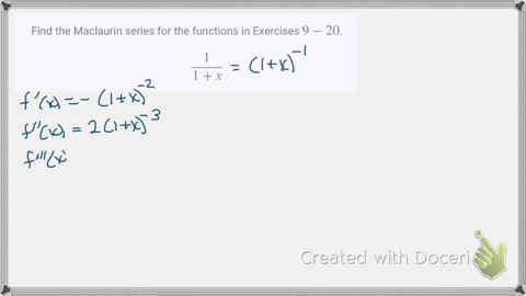 find-the-maclaurin-series-for-the-functions-in-exercises-9-20-frac11x