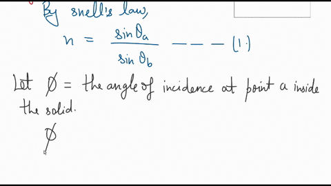 a-ray-of-light-is-incident-in-air-on-a-block-of-a-transparent-solid-whose-index-of-refraction-is-n-i