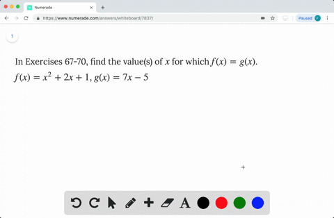 in-exercises-67-70-find-the-values-of-x-for-which-fxgx-fxx22x1-gx7x-5