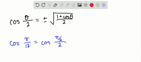 use-the-half-angle-identities-to-evaluate-the-given-expression-exactly-cos-fracpi12