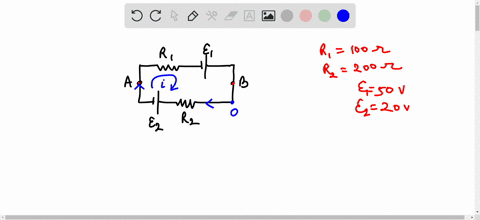 in-the-circuit-in-figure-520-find-the-potential-between-points-a-and-b-given-that-r_1100-ohms-r_2200