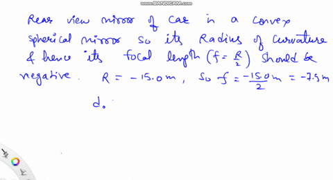 a-cars-convex-rearview-mirror-has-a-radius-of-curvature-equal-to-150-mathrmm-what-are-the-magnificat