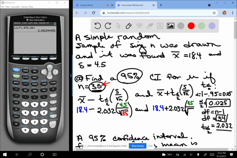 a-simple-random-sample-of-size-n-is-drawn-the-sample-mean-barx-is-found-to-be-184-and-the-sample-s-2