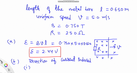 a-0650-m-long-metal-bar-is-pulled-to-the-right-at-a-steady-50-ms-perpendicular-to-a-uniform-0750-t-m