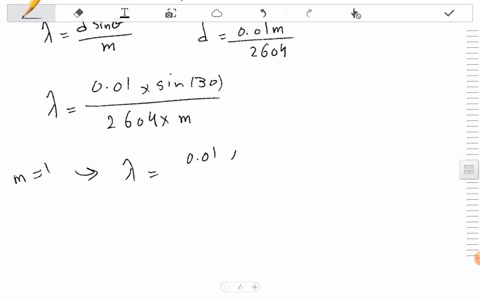 a-diffraction-grating-has-2604-lines-per-centimeter-and-it-produces-a-principal-maximum-at-theta300c