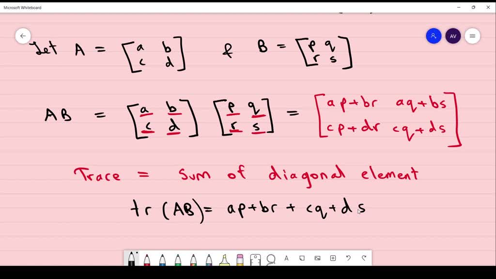 Solved Let A And B Be 2 ×2 Matrices Such That A B I Prove That B A I