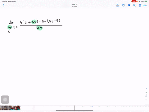 find-the-limit-if-it-exists-lim-_delta-x-rightarrow-0-frac4xdelta-x-5-4-x-5delta-x