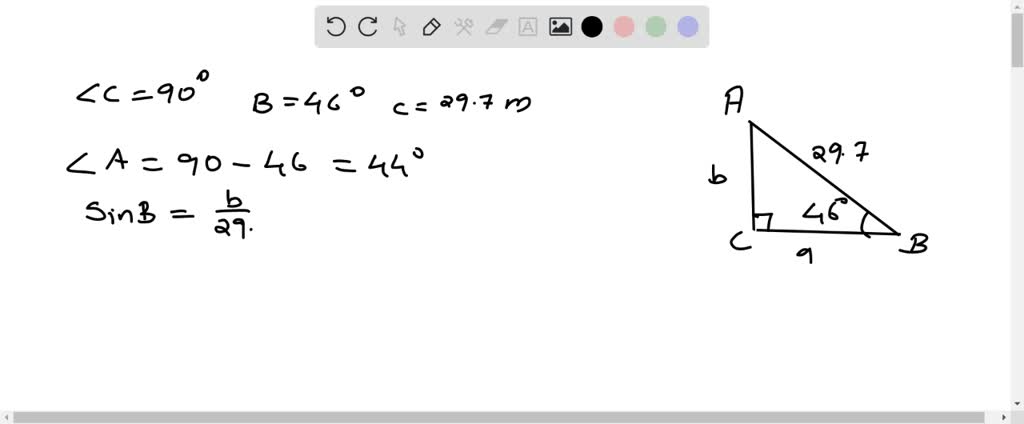 ⏩SOLVED:Solve each right triangle. In each case, C=90^∘ . If angle ...