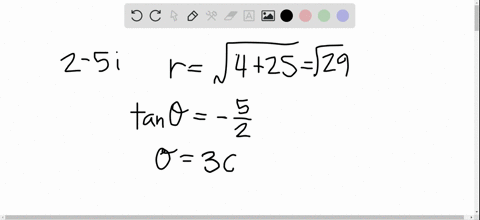 write the complex number in polar form 5i