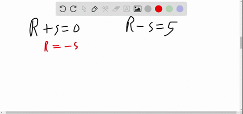 use-substitution-to-solve-the-system-beginalignedrs0r-s5endaligned