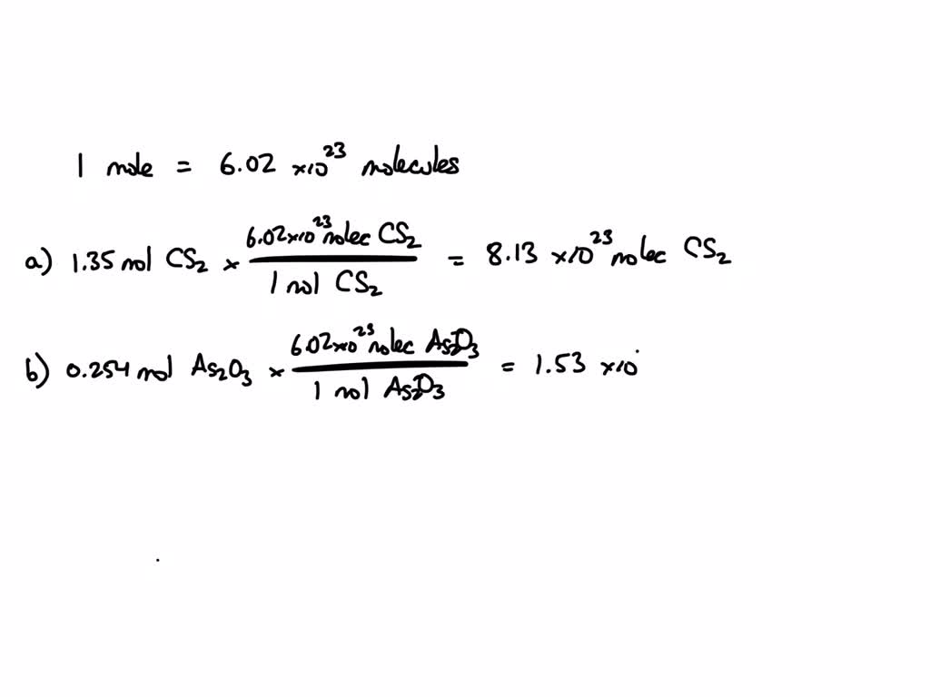 How many molecules are contained in each compound? a. 1.35 mol of ...