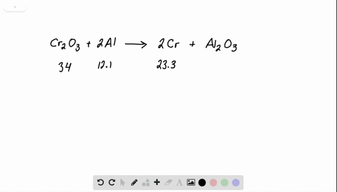 in-a-reaction-340-mathrmg-of-chromiumiii-oxide-reacts-with-121-mathrmg-of-aluminum-to-produce-chro-2