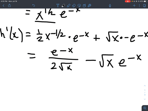 identify-the-open-intervals-on-which-the-function-is-increasing-or-decreasing-hxsqrtx-e-x