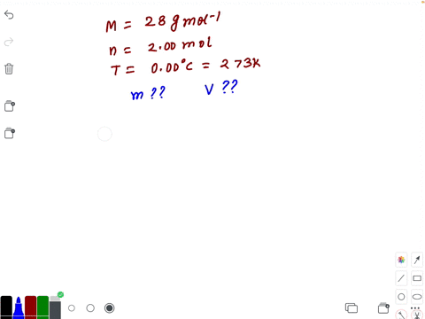 the-molar-mass-of-a-gas-is-28-mathrmg-mathrmmol-1-mathrma-container-has-200-mol-of-this-gas-at-000ci