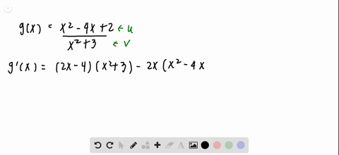 use-the-quotient-rule-to-find-the-derivative-of-the-following-gxfracx2-4-x2x23