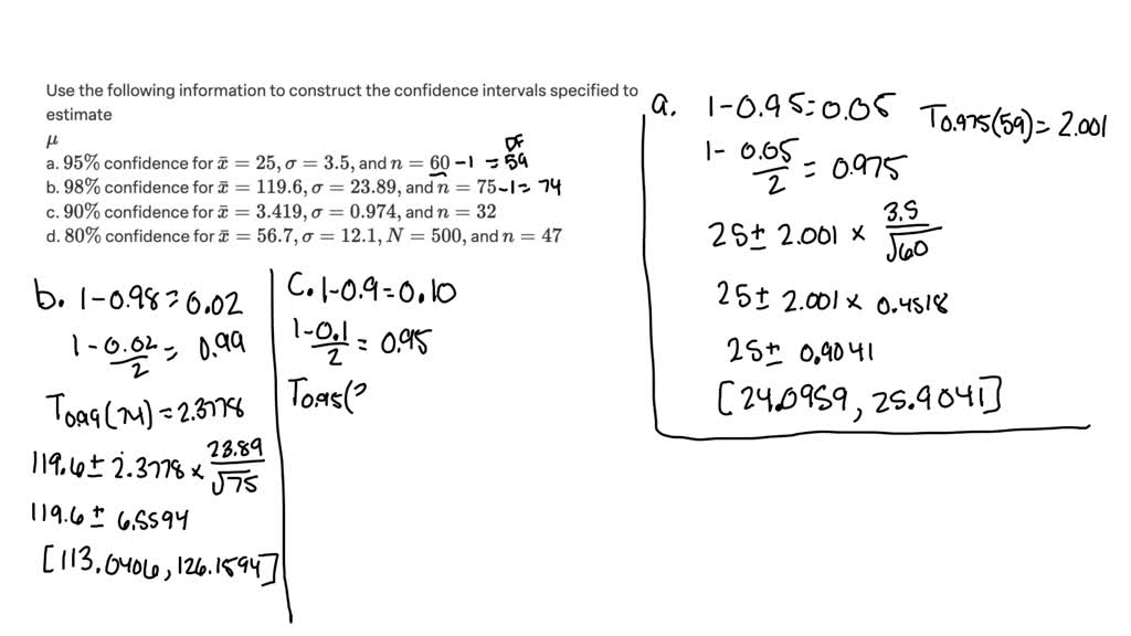 SOLVED:a. Given the following information, determine the 98 % ...
