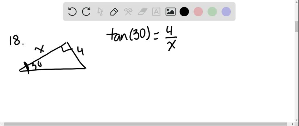 SOLVED:Find the side labeled x . In Exercises 17 and 18 state your ...