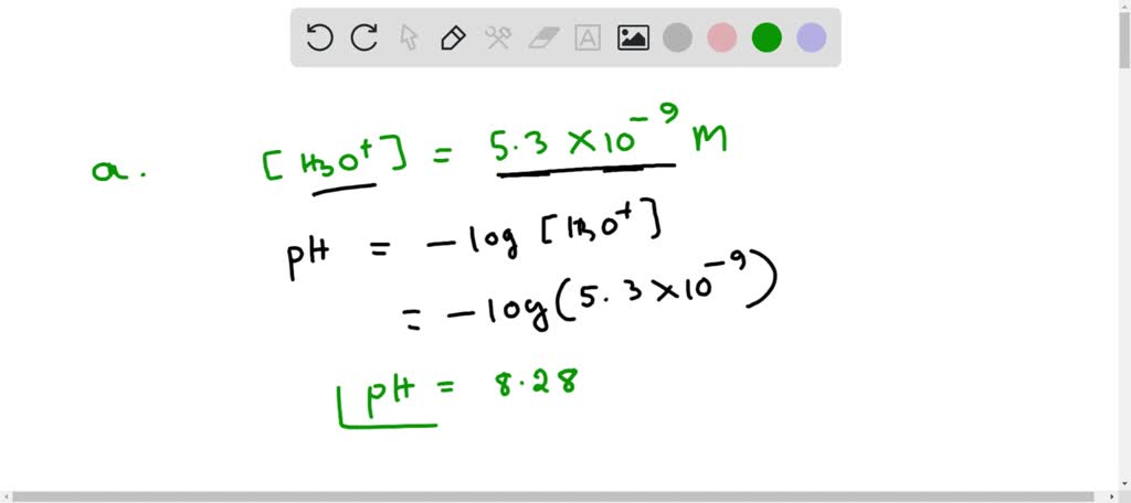 SOLVED:Calculate the pH of the following solutions and report it to the ...