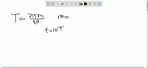 a-singly-charged-ion-is-moving-in-a-uniform-magnetic-field-of-75-times-10-2-mathrmt-completes-10-rev