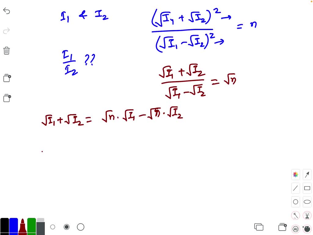 SOLVED:Two waves of intensities I1 and I2 interfere. The ratio of the ...