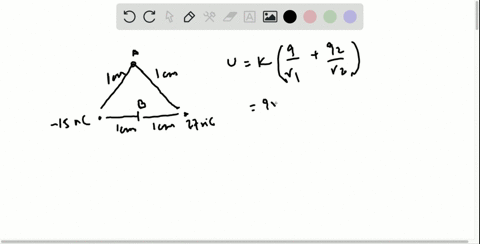 the-two-charges-in-figure-p2512-are-separated-by-d-200-mathrmcm-find-the-electric-potential-at-a-poi