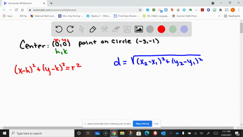 find-the-standard-equation-of-a-circle-that-satisfies-the-conditions-center-00-with-the-point-3-1-on