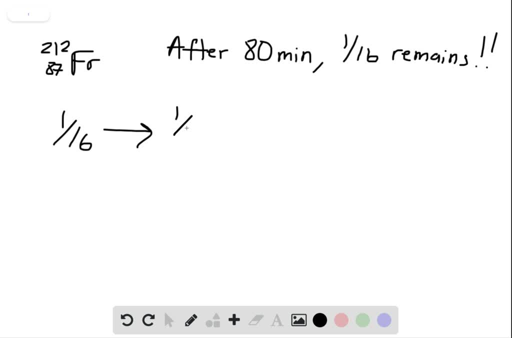 SOLVED A Sample Of Francium 212 Will Decay To One Sixteenth Its 