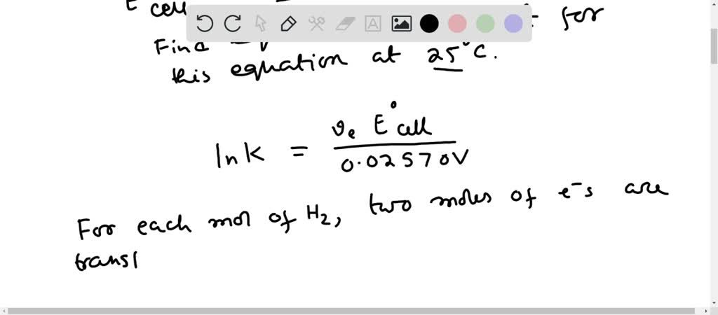 SOLVED:The value of Ecell ^0 at 25^∘ C for the equation H2(g)+2 AgCl(s ...