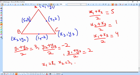 if-5342-and-1-2-are-the-mid-points-of-sides-of-triangle-mathrmabc-then-the-area-of-triangle-mathrmab