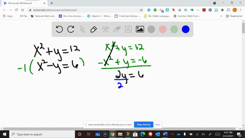 use-elimination-to-solve-the-nonlinear-system-of-equations-beginaligned-x2y12-x2-y6-endaligned