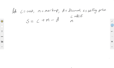 write-an-expression-to-show-the-selling-price-s-of-a-sweater-use-c-for-cost-m-for-markup-and-d-for-d
