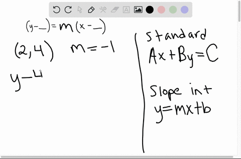 write-an-equation-for-line-described-give-answers-in-standard-form-and-in-slope-intercept-form-if--2