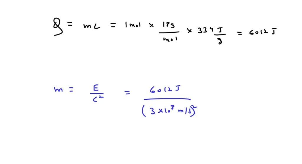 SOLVED:By how much (in picograms) does the mass of 1 mol of ice at 0 ...