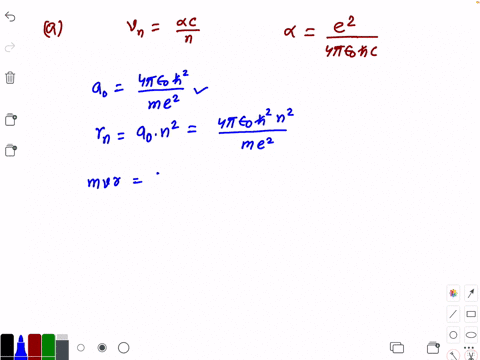 a-show-that-the-speed-of-an-electron-in-the-n-th-bohr-orbit-of-hydrogen-is-alpha-c-n-where-alpha-is-