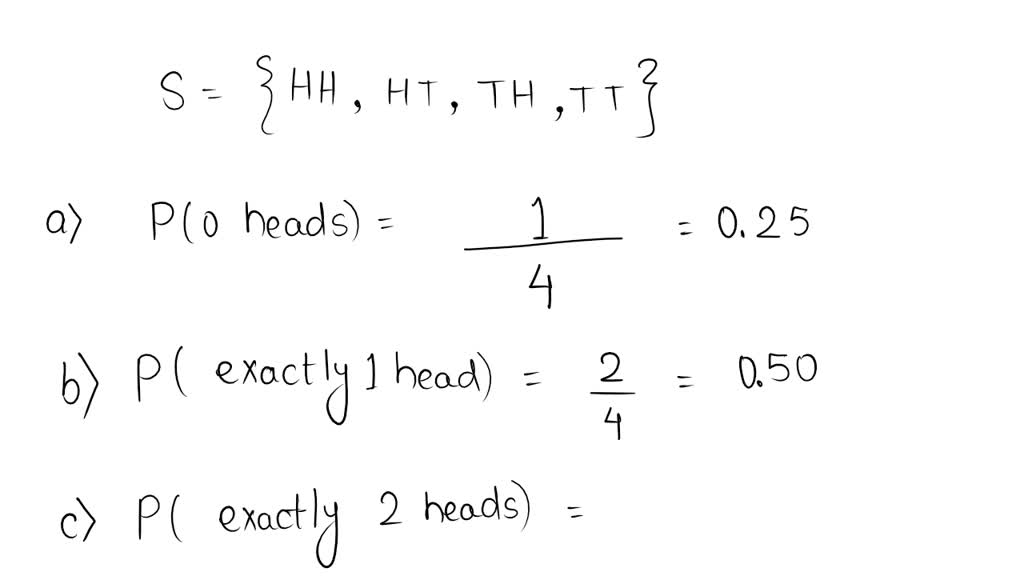 SOLVED:Let H Stand For Heads And Let T Stand For Tails In An Experiment ...