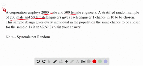 a-corporation-employs-2000-male-and-500-female-engineers-a-stratified-random-sample-of-200-male-and-