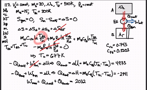 a-constant-volume-tank-contains-30-mathrmkg-of-nitrogen-at-900-mathrmk-and-a-constant-pressure-devic