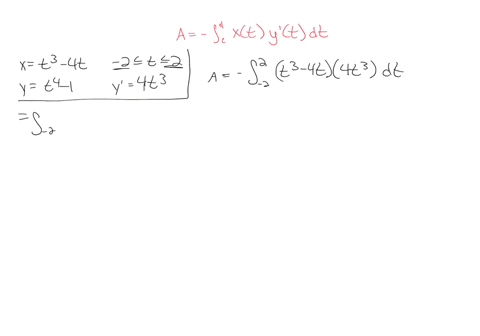 find-the-area-enclosed-by-the-given-curve-leftbeginarrayl-xt3-4-t-yt4-1-endarray-2-leq-t-leq-2right