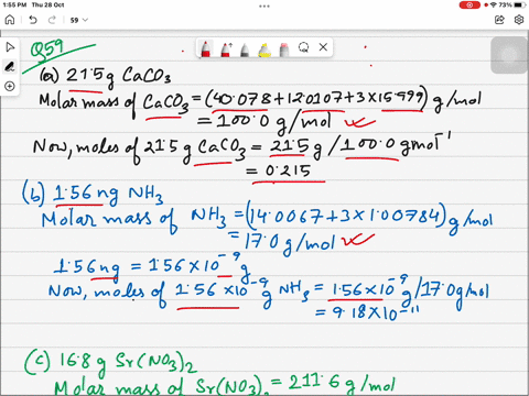 calculate-the-number-of-moles-of-each-compound-in-the-following-samples-a-215-mathrmg-calcium-carbon