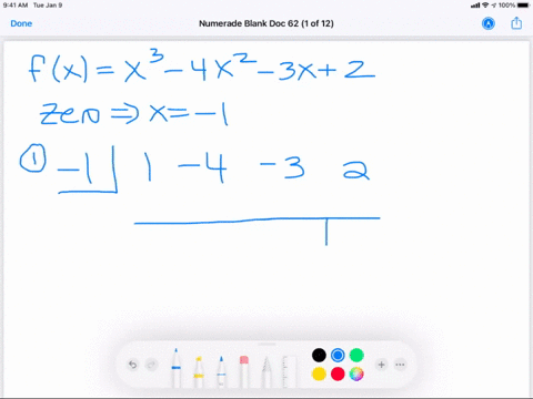 show-algebraically-that-x-1-is-a-zero-of-fx
