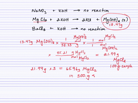 a-3000-g-sample-of-a-solid-is-made-up-of-a-uniform-mixture-of-mathrmna-mathrmno_3-mathrmmgcl_2-and-m