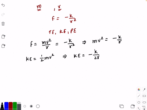 a-particle-of-mass-m-is-moving-in-a-horizontal-circle-of-radius-r-under-a-centripetal-force-given-by