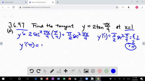 a-find-the-tangent-line-to-the-curve-y2-tan-pi-x-4-at-x1-b-slopes-on-a-tangent-curve-what-is-the-sma
