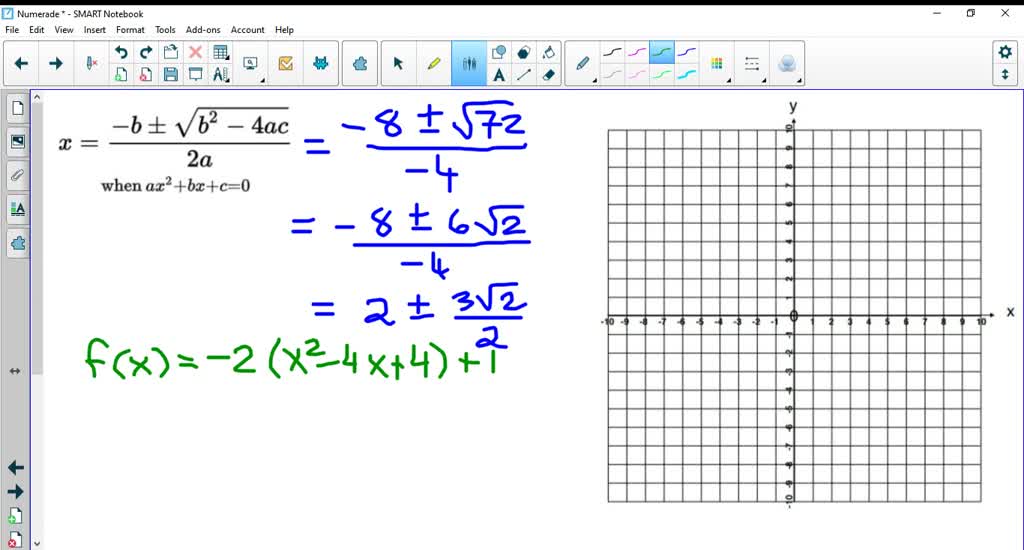 find the complex zeros of the quadratic function graph the function