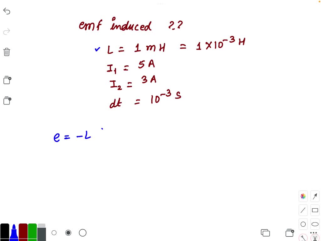 SOLVEDThe EMF induced in a 1 millihenry inductor in which the current
