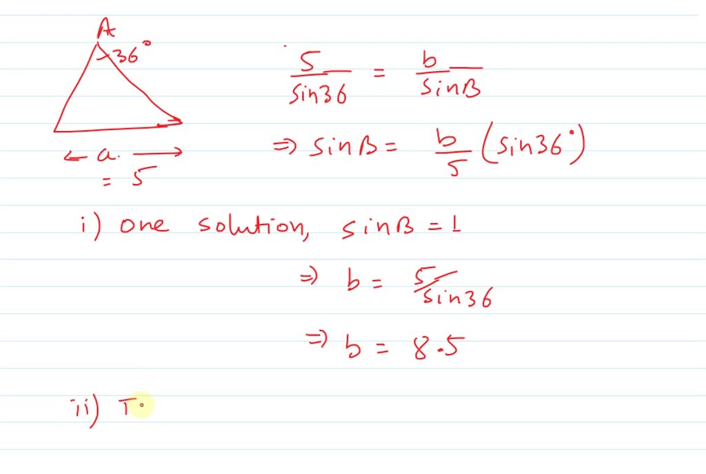 SOLVED:Find Values For B Such That The Triangle Has (a) One Solution ...