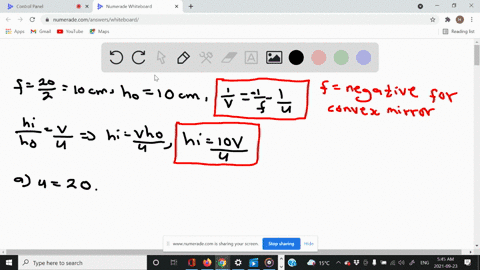 the-radius-of-curvature-of-a-spherical-convex-mirror-is-200-mathrmcm-describe-the-image-formed-when-
