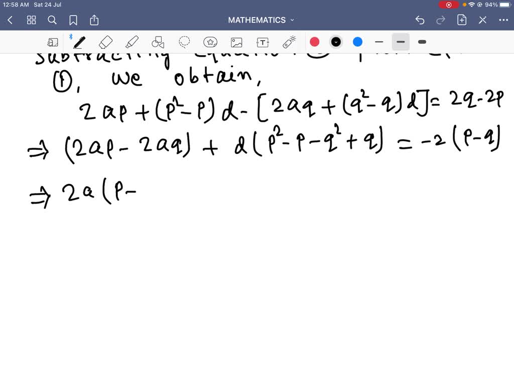 SOLVEDThe sum of first p terms of an A.P. is q and the sum of the