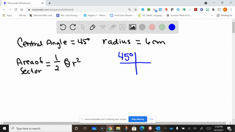 a-sector-of-a-circle-has-a-central-angle-of-45circ-find-the-area-of-the-sector-if-the-radius-of-th-2